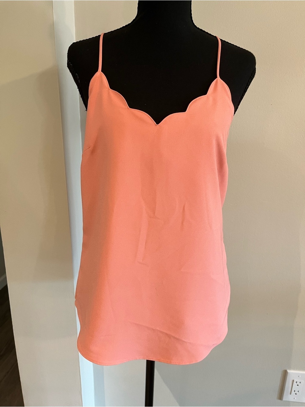 J. by J.Crew Scalloped Cami Top | Peach Pink | Size 2 EUC